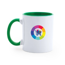 Mug bicolore vert personnalisé