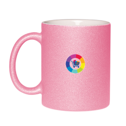 Mug paillette rose personnalisé