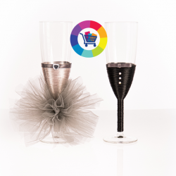 2 Flûtes à champagne grise personnalisées