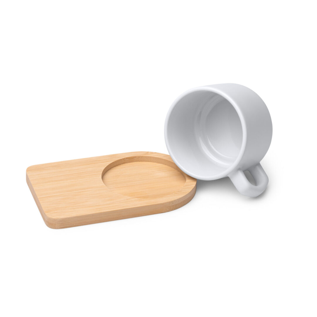 Mug Sublimation 180 ml avec Plateau Bois – Tasse Blanche Personnalisable – Image 2