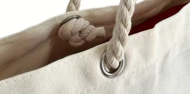 Sac en coton et jute avec anses en corde – Sac réutilisable et écologique – Image 2