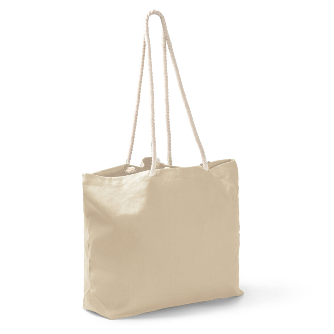 Sac de plage beige avec anse en corde – Sac estival pratique et élégant
