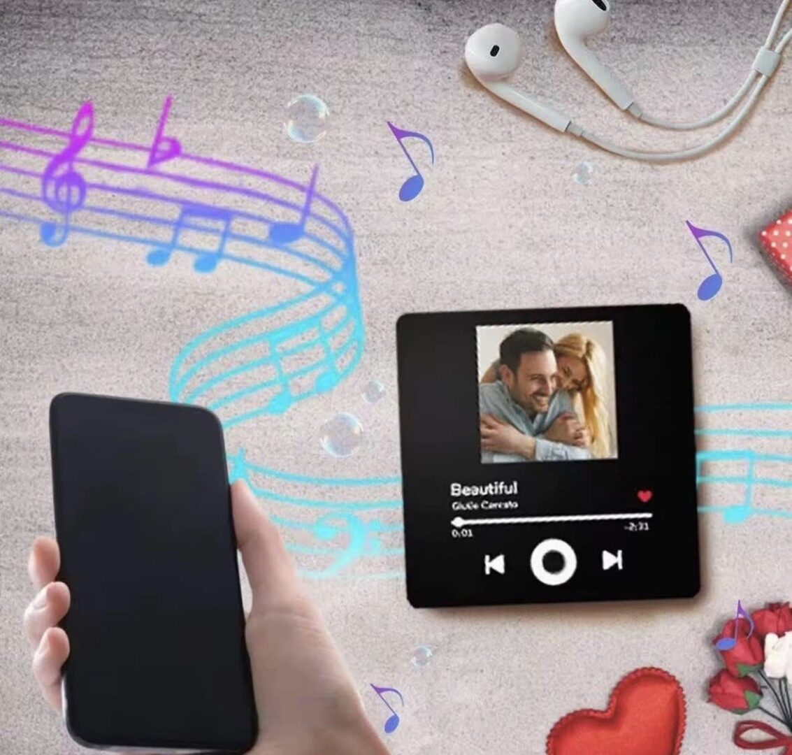 Aimant Frigo Musical Bluetooth 10×10 cm Personnalisable par Sublimation – Image 2