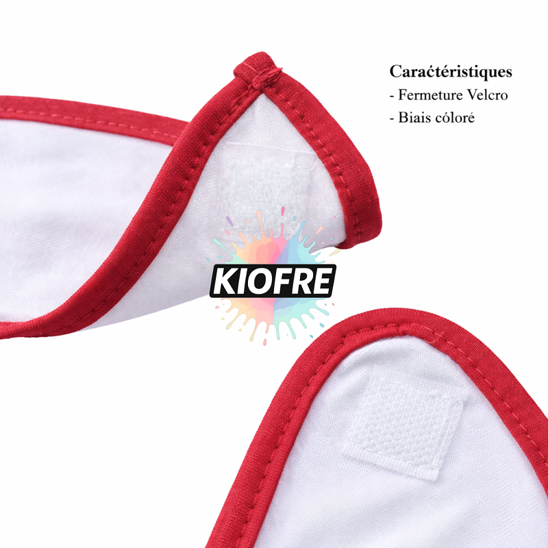 Bavoir bébé sublimation à personnaliser – Polyester coton avec scratch – Image 2