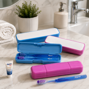 Boîte à brosse à dents personnalisable avec plaque aluminium pour sublimation