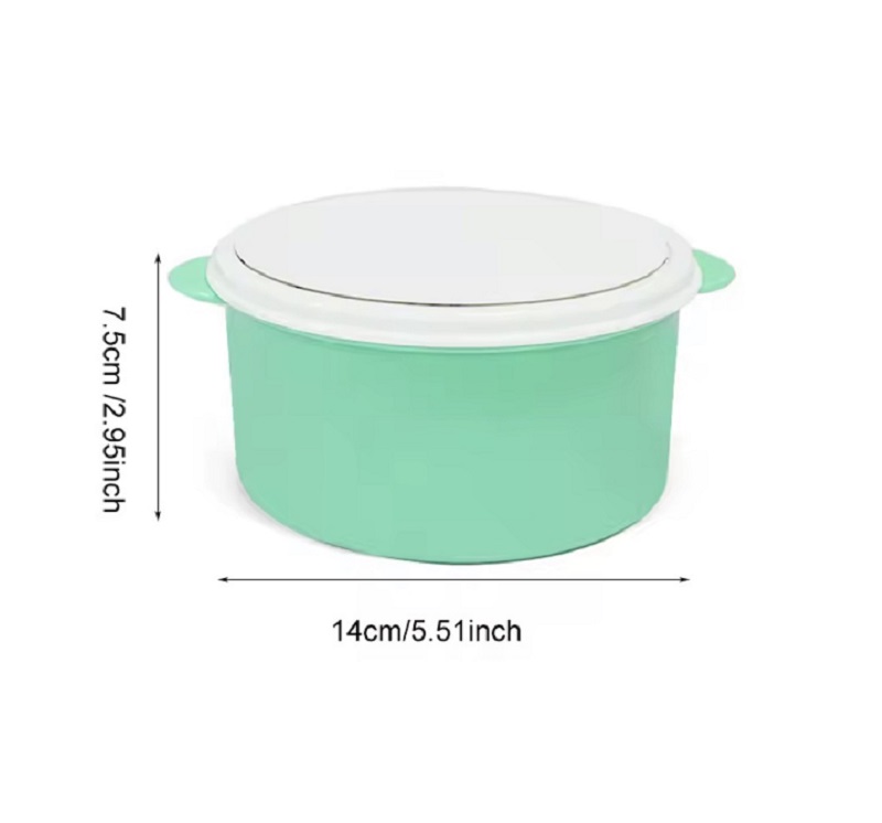 Boîte ronde pour goûter ou repas avec plaque aluminium à sublimation – Personnalisable – Ø 14 cm – Image 3