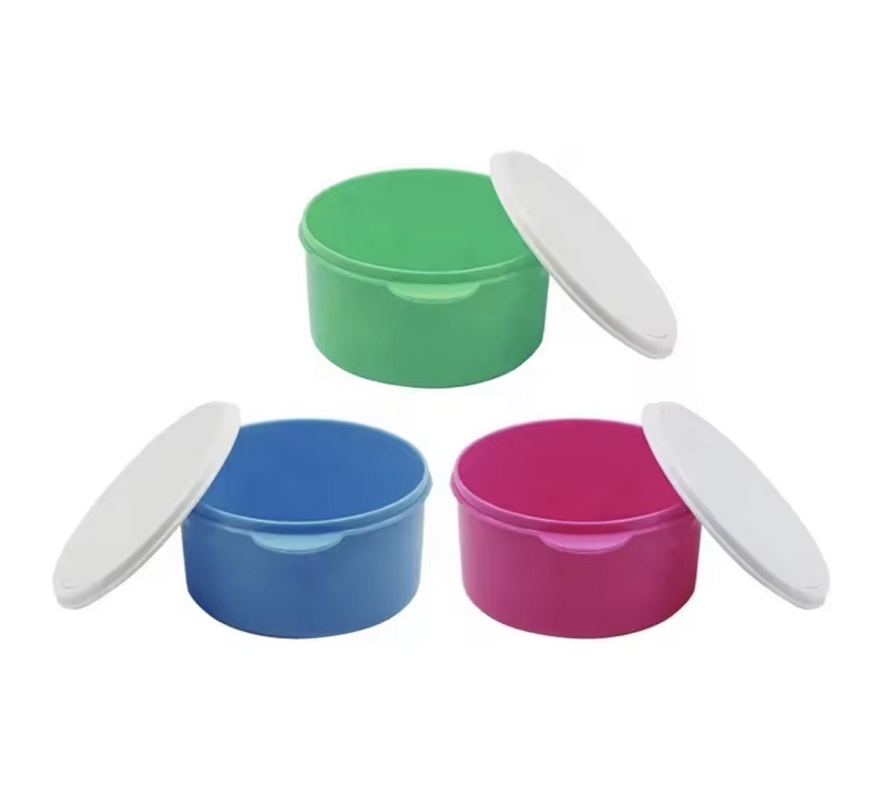 Boîte ronde pour goûter ou repas avec plaque aluminium à sublimation – Personnalisable – Ø 14 cm