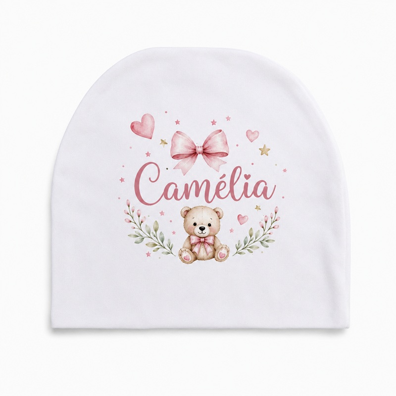 Bonnet bébé polyester blanc à personnaliser par sublimation – Image 2