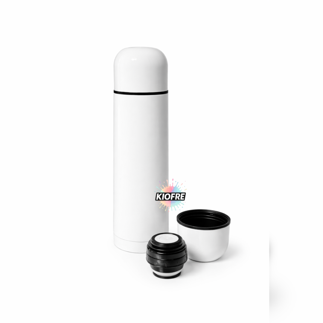 Bouteille thermos 500 ml en inox 304 – Sublimation personnalisable avec bouchon tasse
