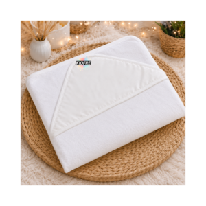 Cape de Bain Bébé Sublimation Blanche 75 x 75 cm – Éponge & Polyester | Exclusivité KIOFRE