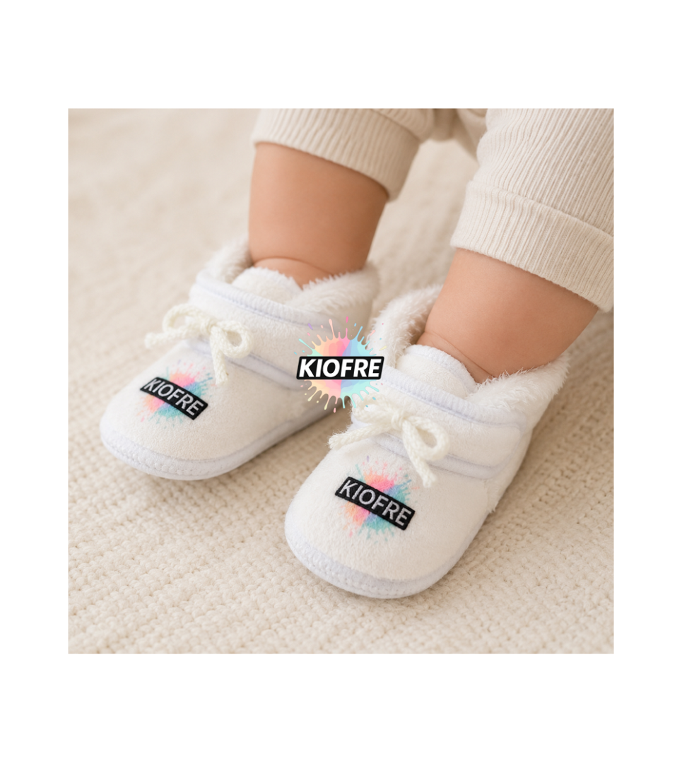 Chaussons bébé blancs sublimables 0-6 mois – doux et confortables pour personnalisation – Image 3