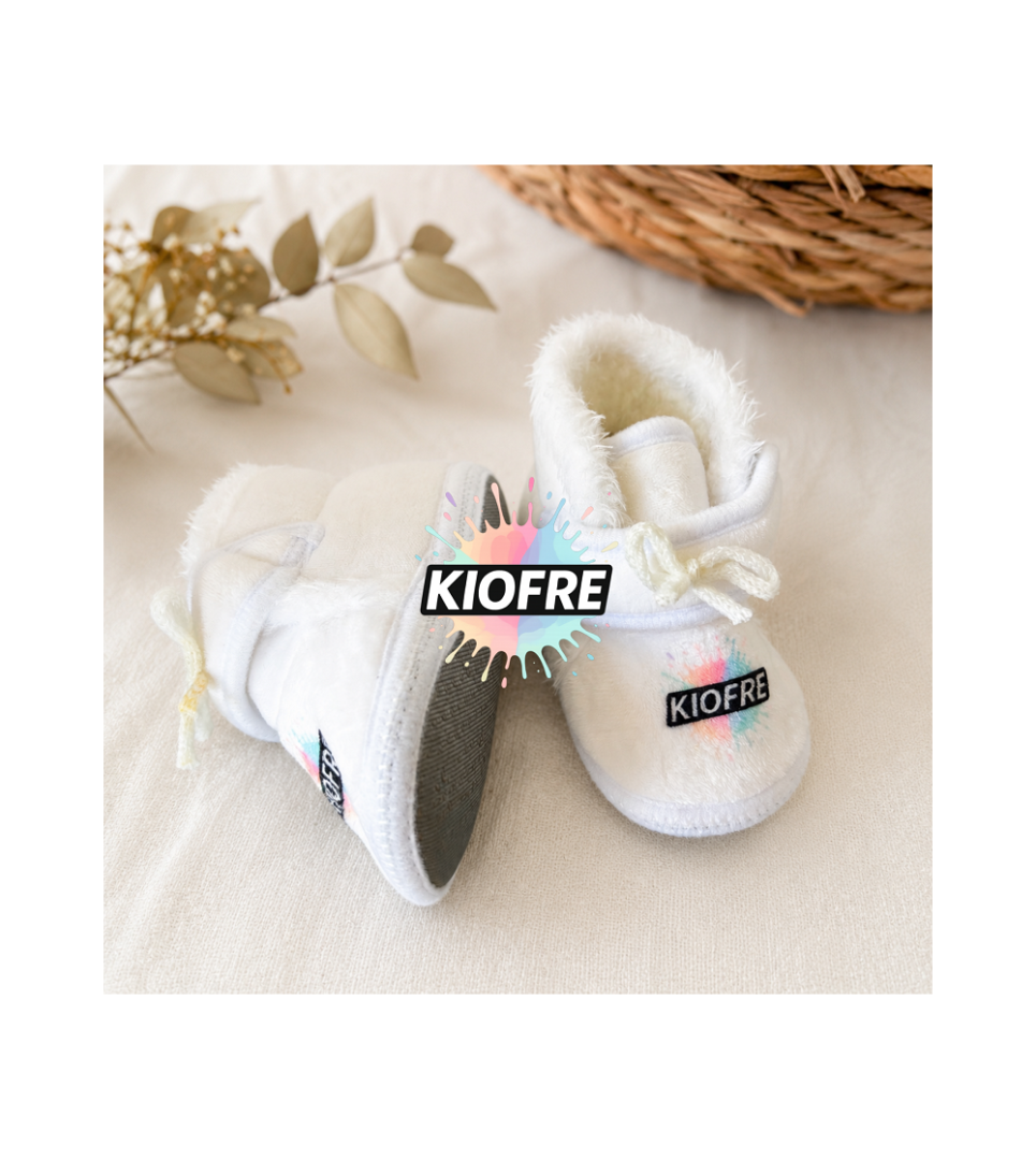 Chaussons bébé blancs sublimables 0-6 mois – doux et confortables pour personnalisation – Image 2