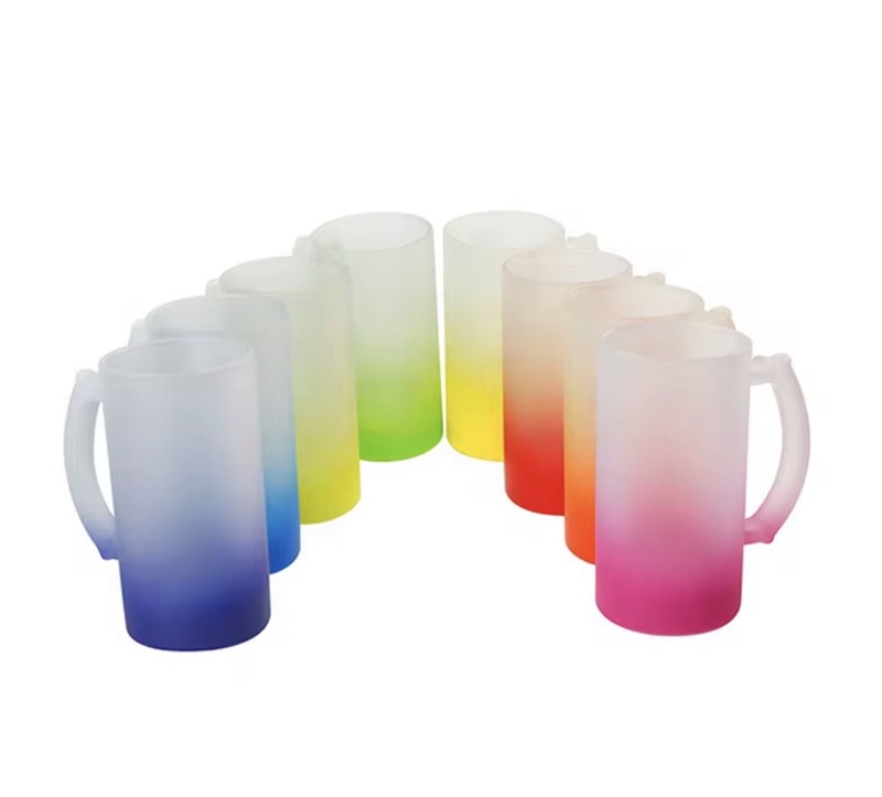 Chope de bière en verre givré dégradé 470 ml pour sublimation