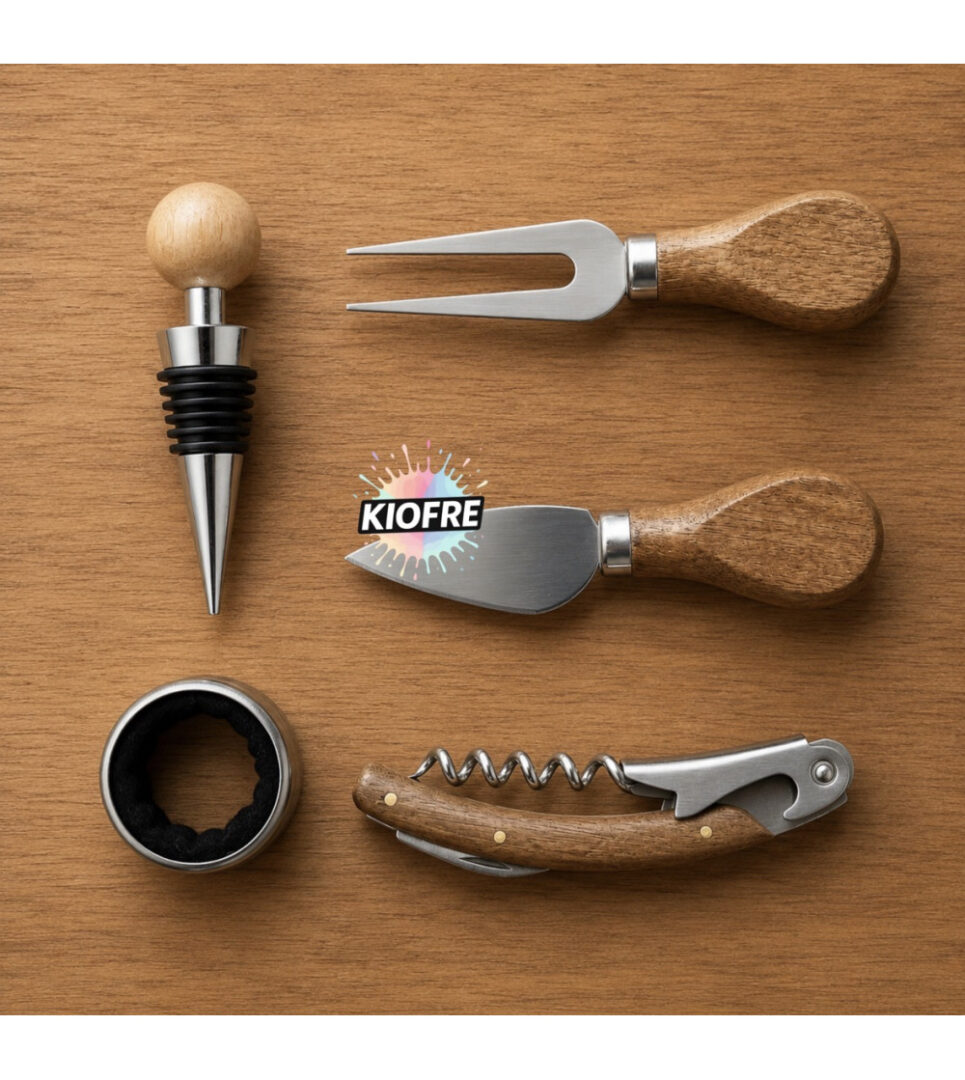 Coffret à Fromage & Vin en MDF pour Sublimation – Planche Personnalisable et 5 Ustensiles – Image 3