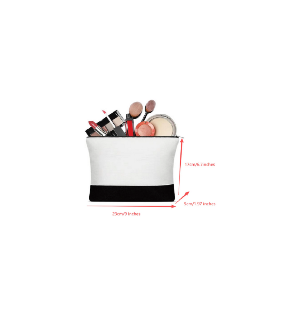 Ensemble Sac et Pochette pour Sublimation Blanc Noir – Tote Bag Personnalisable Polyester – Image 6