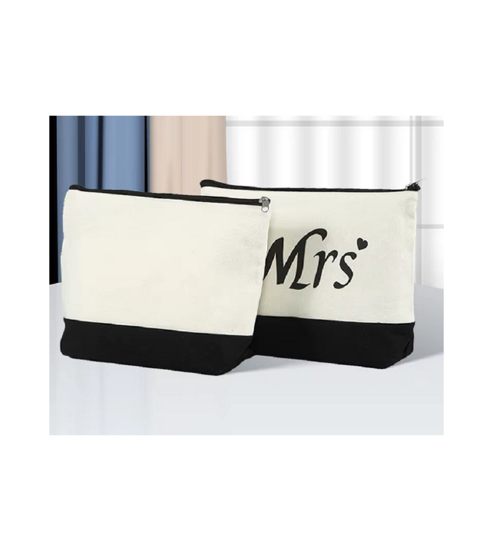 Ensemble Sac et Pochette pour Sublimation Blanc Noir – Tote Bag Personnalisable Polyester – Image 4