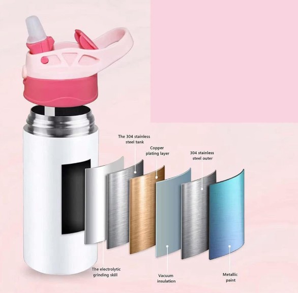 Gourde Thermos 600 ml en inox 304 – Blanche isotherme sublimation personnalisable – Image 3