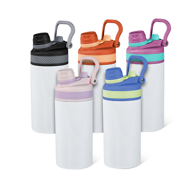 Gourde Thermos 350 ml / 12 oz – Double Bouchon – Blanche Sublimation – Isotherme