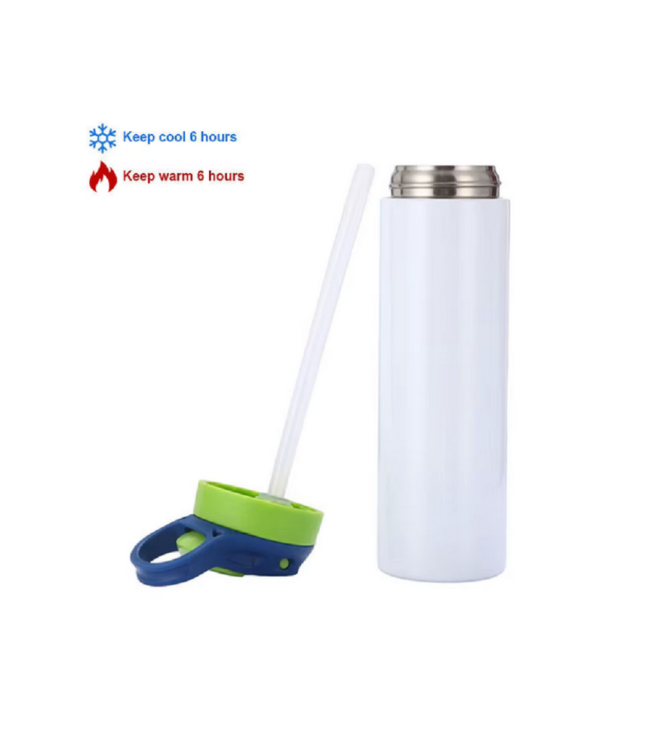 Gourde Thermos 600 ml en inox 304 – Blanche isotherme sublimation personnalisable – Image 2