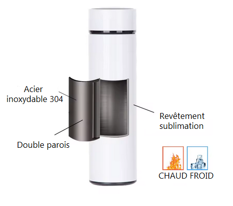 Thermos isotherme 500 ml avec capteur de température sublimation – Image 3