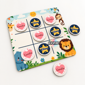 Jeu de morpion en MDF pour sublimation – 17,5 x 17,5 cm