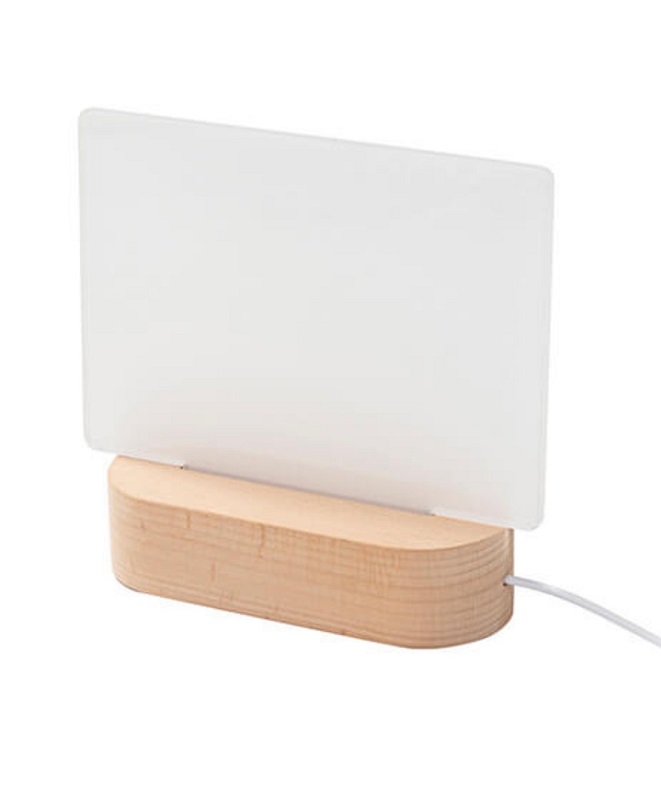 Lampe / Veilleuse Électrique Sublimation – Plaque Acrylique + Socle Bois Ovale