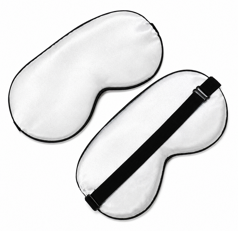 Masque de nuit en satin blanc pour sublimation – 20,5 x 9,5 cm – Personnalisable