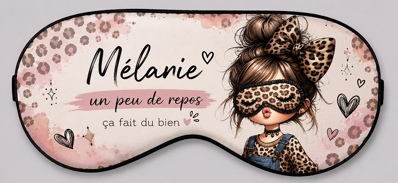Masque de nuit en satin blanc pour sublimation – 20,5 x 9,5 cm – Personnalisable – Image 2