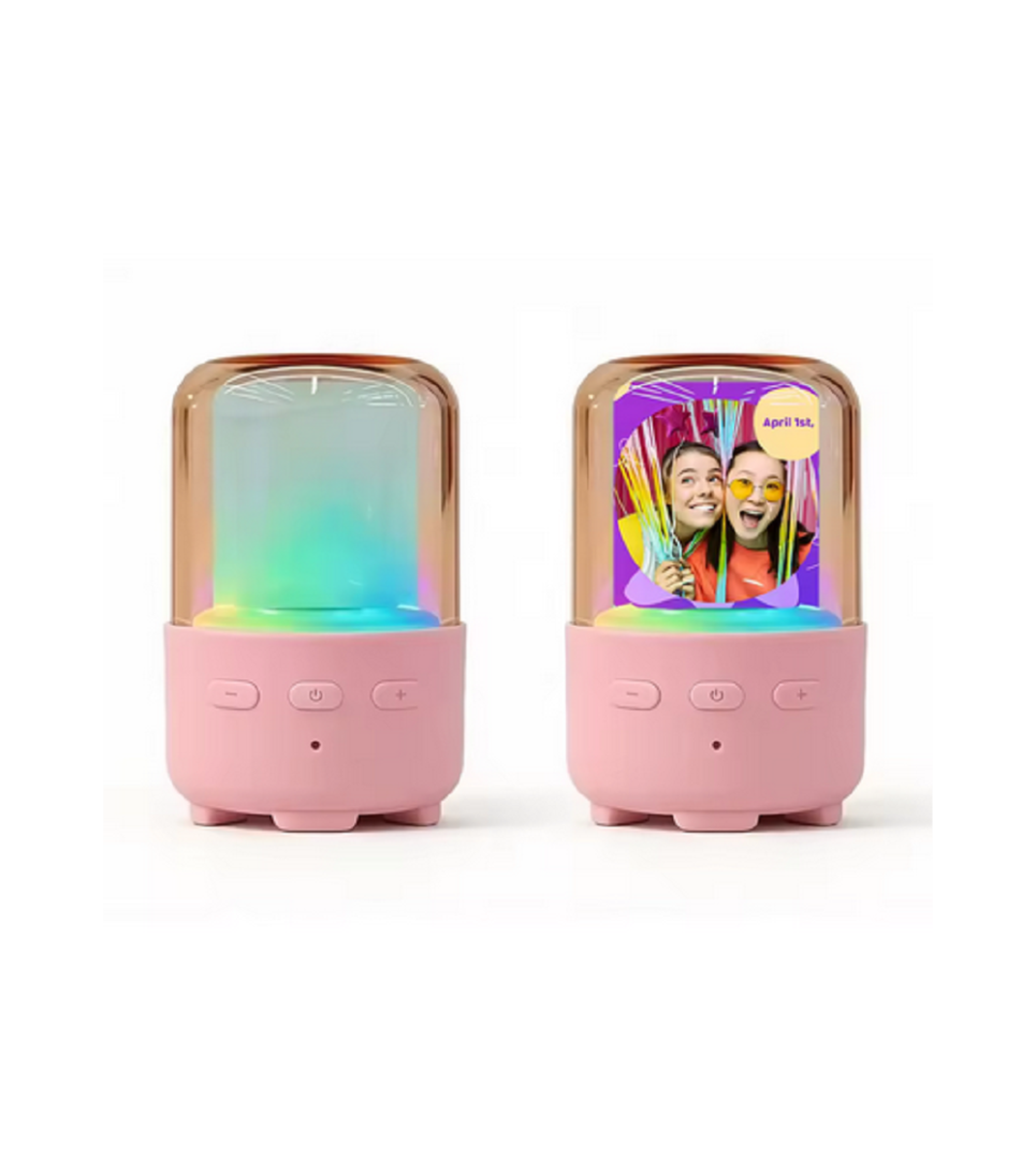 Mini enceinte Bluetooth LED pour sublimation 4x6 cm – Haut-parleur personnalisable avec lumière multicolore – Image 8