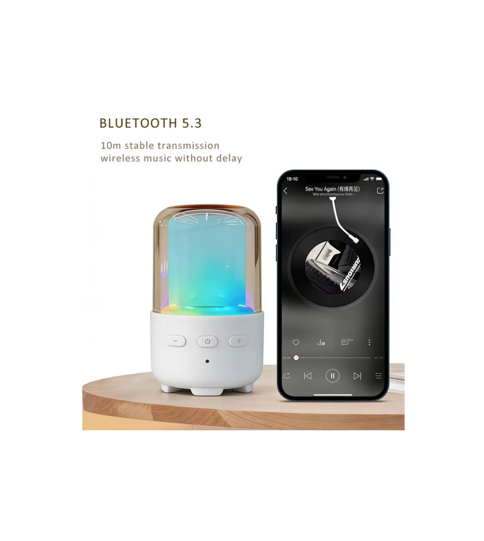 Mini enceinte Bluetooth LED pour sublimation 4x6 cm – Haut-parleur personnalisable avec lumière multicolore