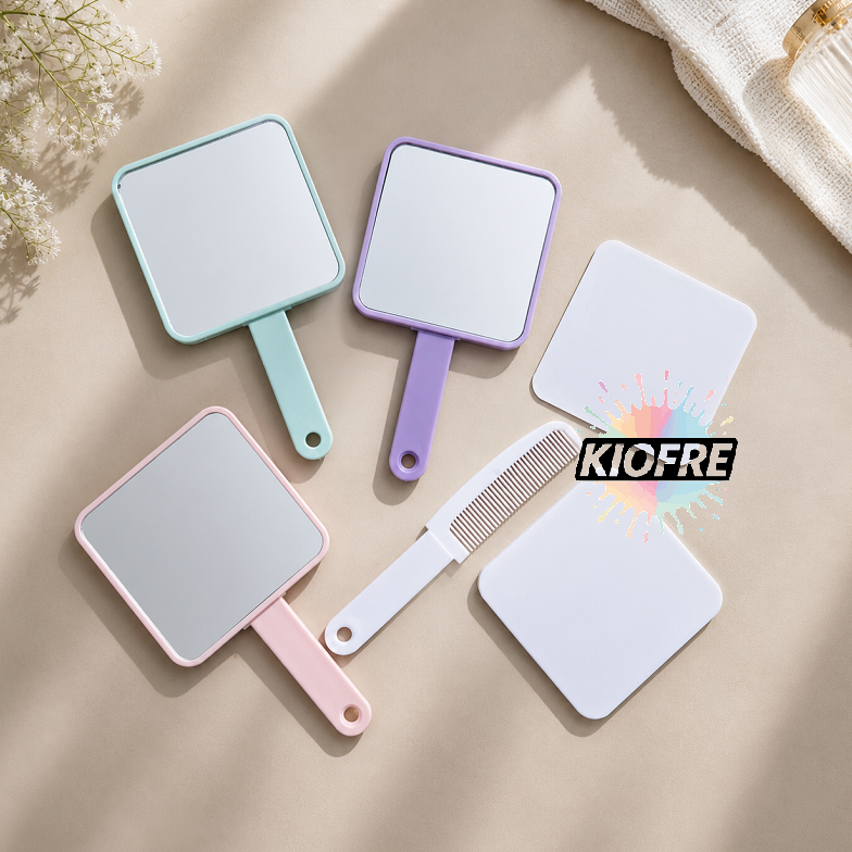 Miroir à main avec peigne intégré – Support sublimation