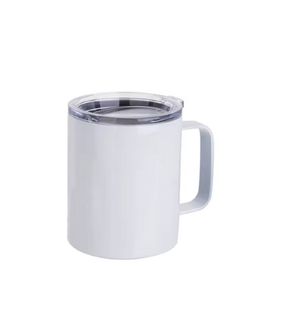 Mug acier inoxydable double paroi 12 oz personnalisable avec couvercle – sublimation