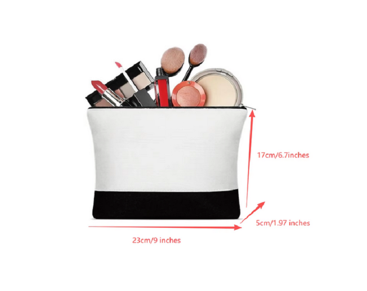 Trousse / Pochette Blanc et Noir & Beige – Personnalisable par Sublimation – Image 2