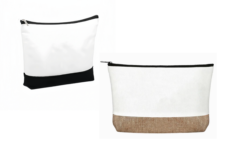 Trousse / Pochette Blanc et Noir & Beige – Personnalisable par Sublimation