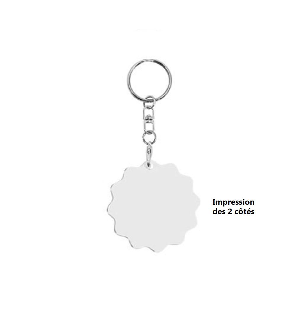 Porte-clé Fleur en Aluminium Personnalisable – Sublimation