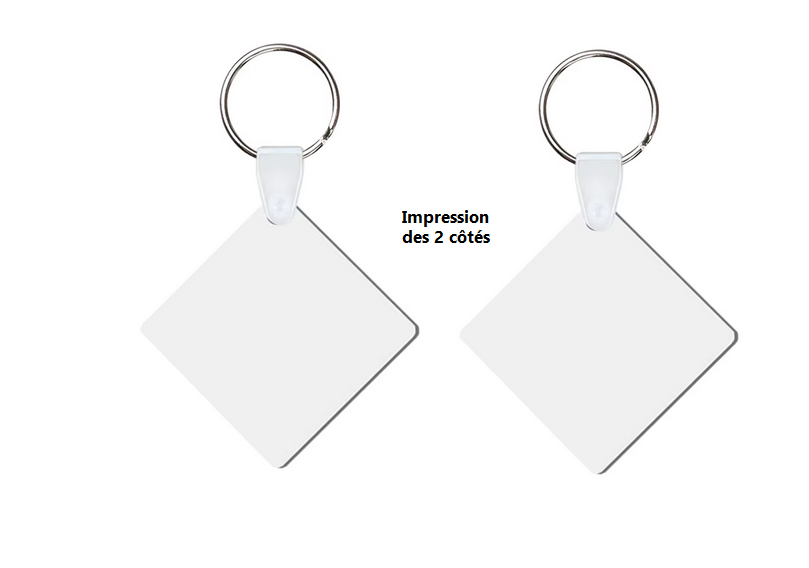 Porte-clés carré - losange en MDF – Personnalisable par sublimation