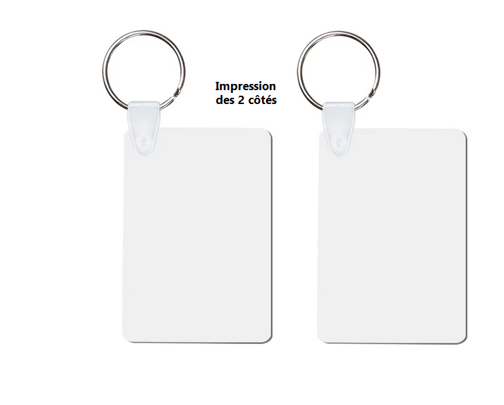 Porte-clés rectangle en MDF – Personnalisable par sublimation
