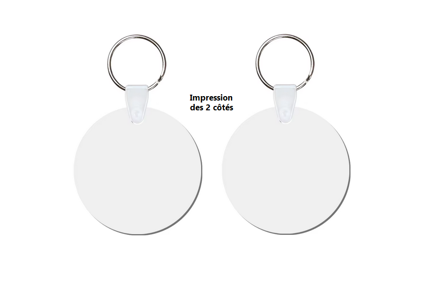 Porte-clés rond en MDF – Personnalisable par sublimation