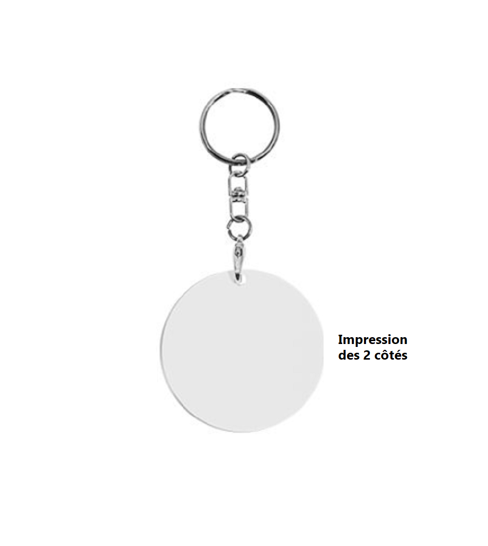 Porte-clé rond en aluminium – Personnalisable sublimation