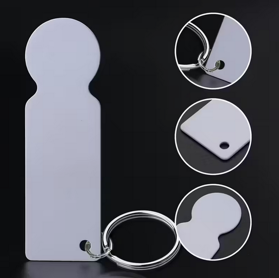 Porte-clé jeton caddie en aluminium – Personnalisable par sublimation – Image 3