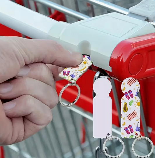 Porte-clé jeton caddie en aluminium – Personnalisable par sublimation – Image 2