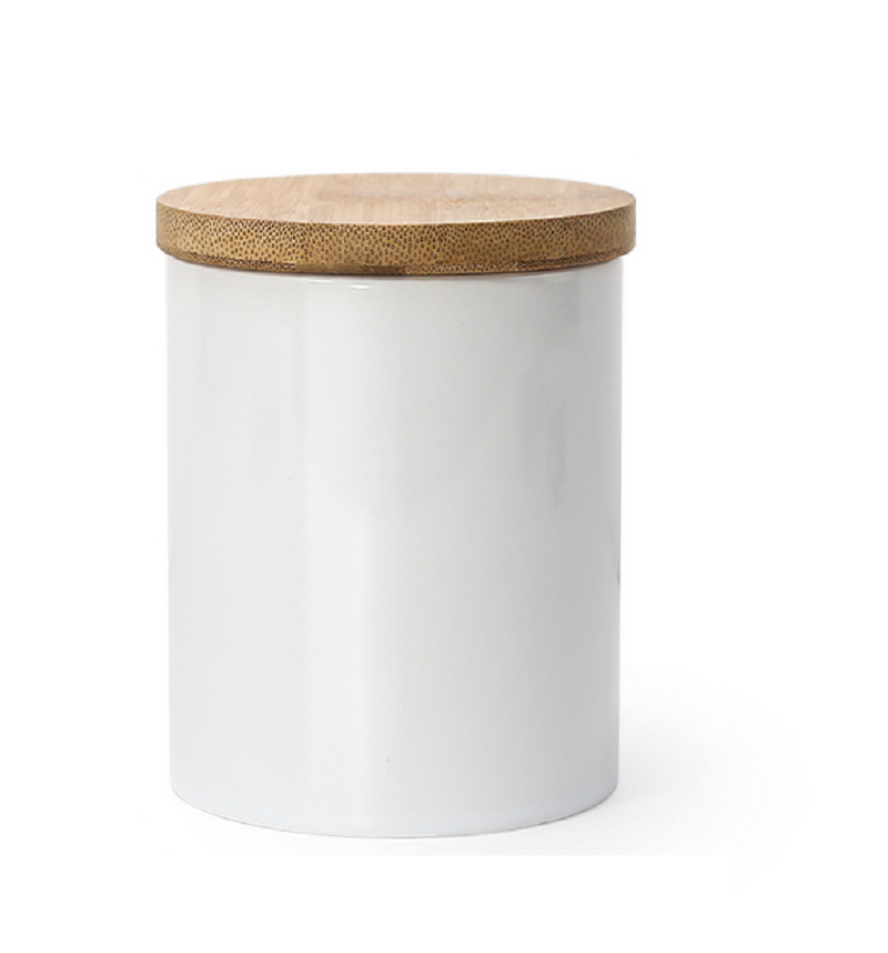 Pot à Biscuit Céramique 15 oz (450ml) avec Couvercle en Bambou – Spécial Sublimation – Image 2