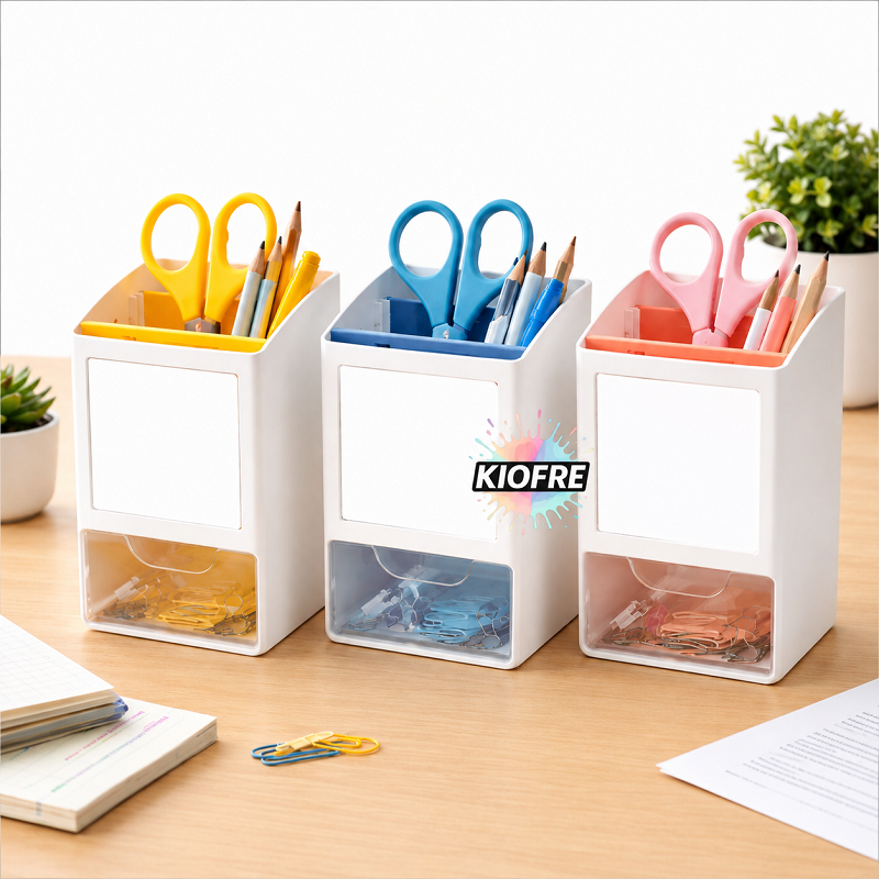 Pot à crayons personnalisable avec plaque MDF pour sublimation – 8 x 8,8 x 13 cm