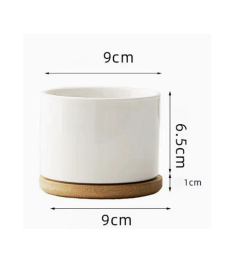Pot plante pour sublimation – Céramique & Bambou personnalisable – Image 2