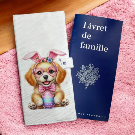 Protège livret de famille sublimation – Beige personnalisable – Image 2