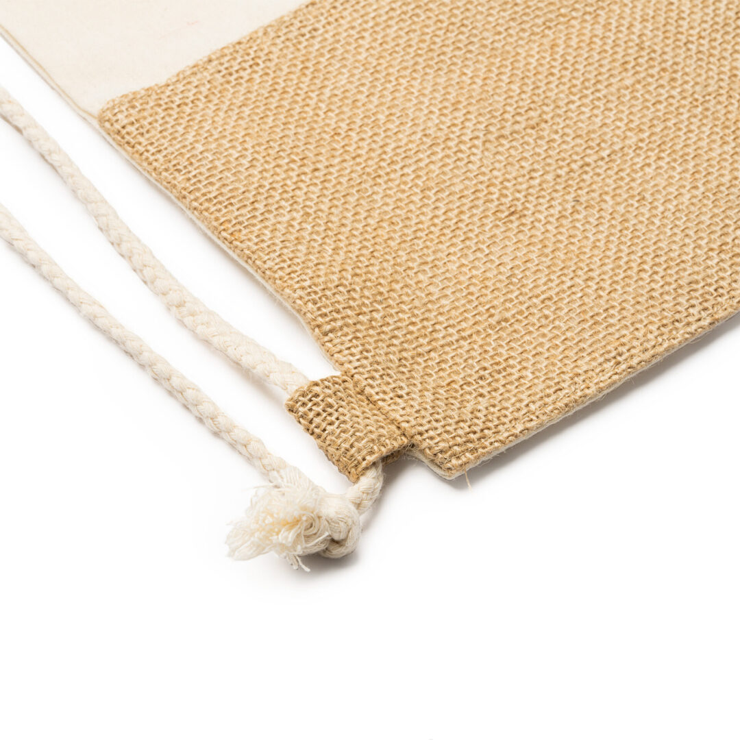 Sac à dos à cordon en coton et jute – Sac léger et écologique – Image 2