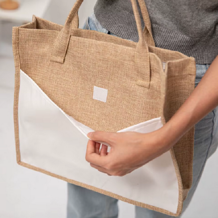 Sac cabas jute et polyester personnalisable – Sublimation – Image 2
