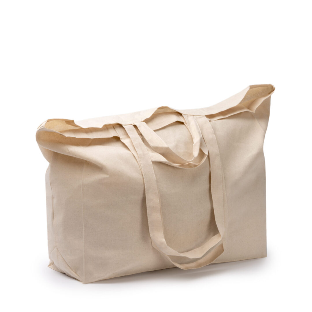 Sac de course cabas beige à double anses – Pratique et réutilisable