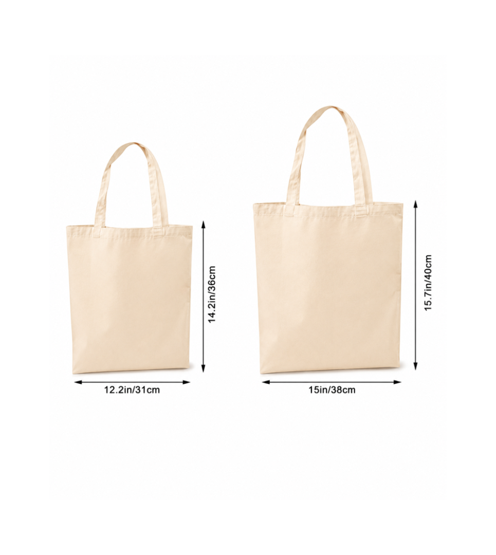 Sac Tote Bag Beige en Polyester Épais pour Sublimation – Image 2