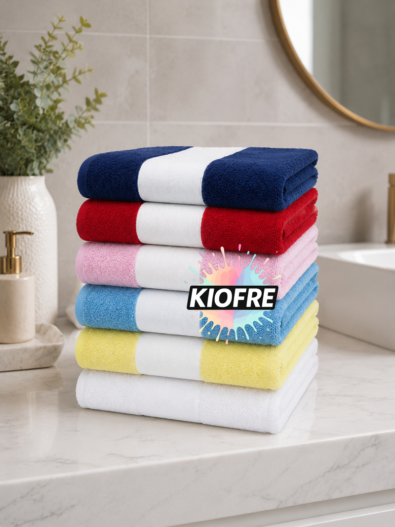 Serviette Éponge avec Bandeau Sublimation – Personnalisable – Plusieurs Couleurs